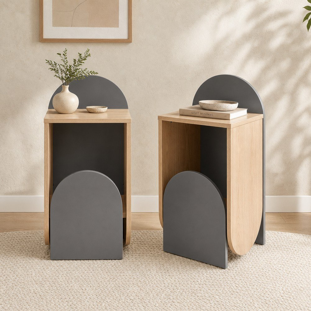 طقم طاولة سرير جانبية من موديليكس روندا - قطعتين-hbxfurniture-bedroom-nightstands-image-1