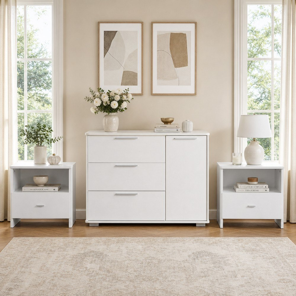طقم تسريحة وطاولة سرير جانبية بدرج 3 قطع من فرانكفورت باتارا-hbxfurniture-bedroom-dressersandmirrors-image-1