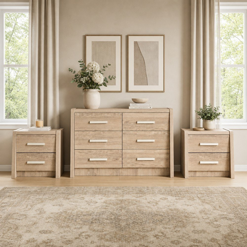 Curvy 2-Drawer Nightstand Set with Dresser - Set of 3-hbxfurniture-bedroom-dressersandmirrors-image-1