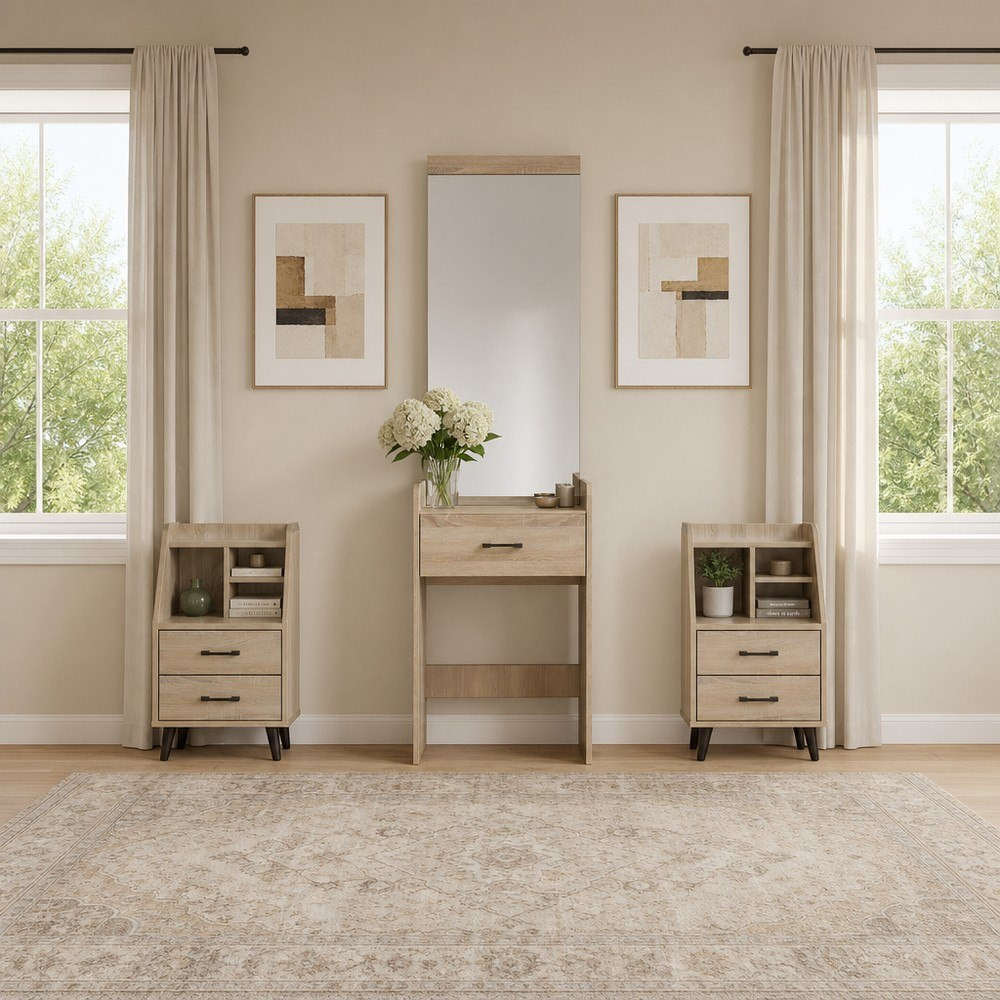Movo Oasis 2-Piece 2-Drawer Nightstand Set with Dresser-hbxfurniture-bedroom-dressersandmirrors-image-1