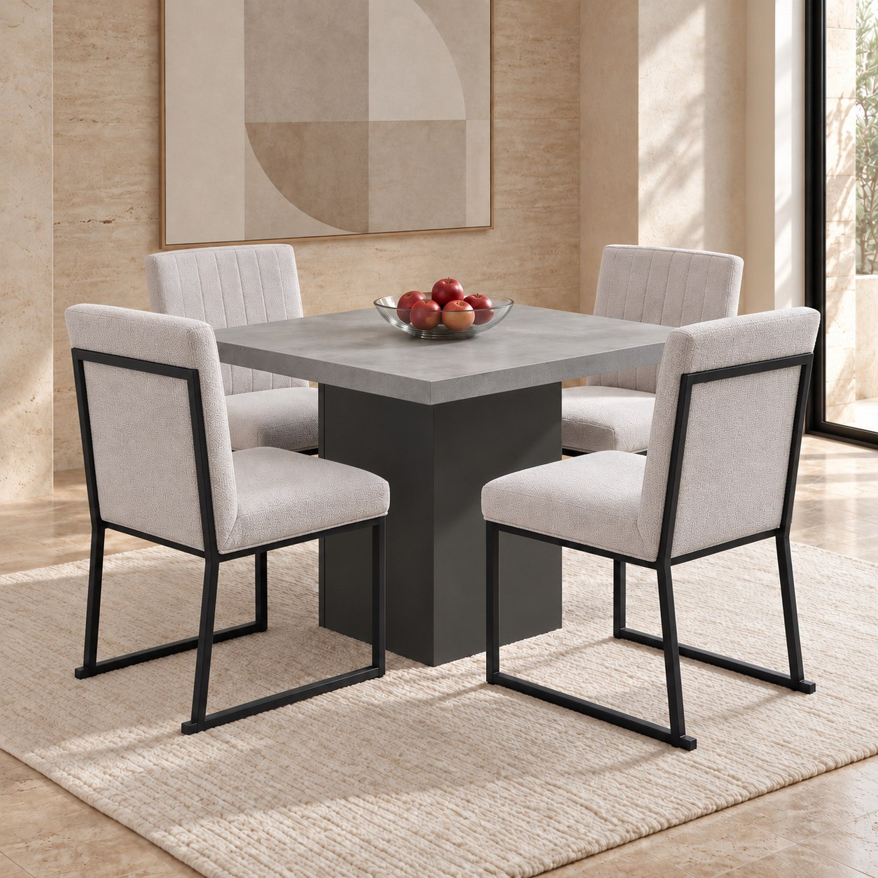 Winchester Iris 4-Seater Square Dining Set-hbxdiningroom-diningtablesandsets-diningsets-fourseater-image-1