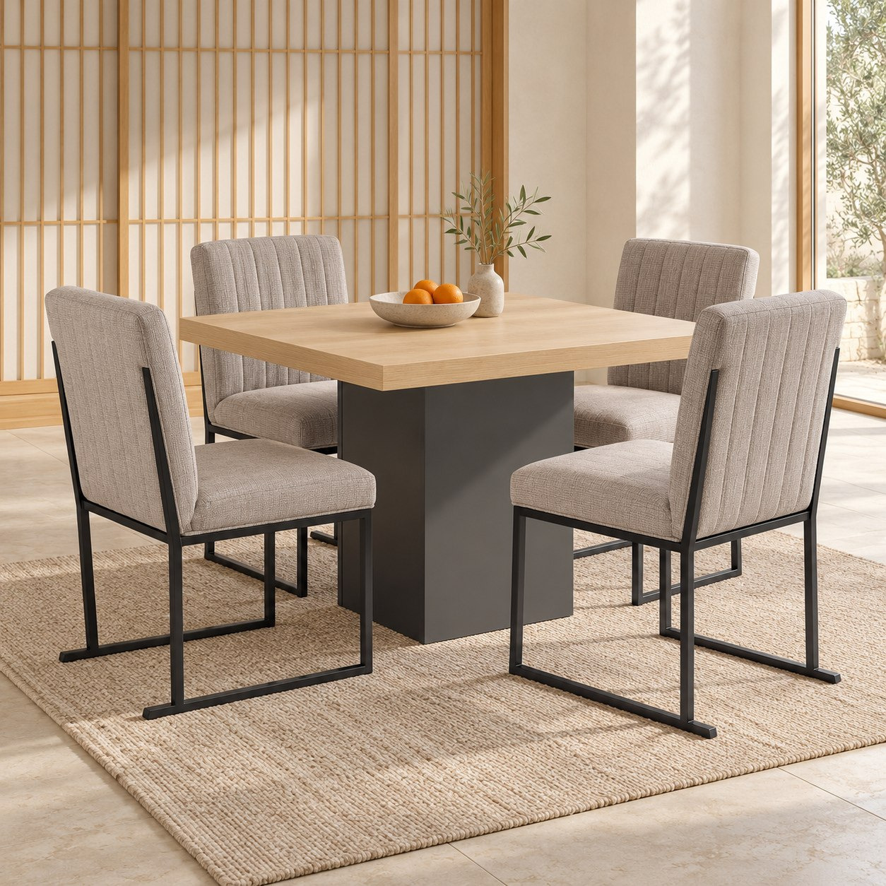 Winchester Iris 4-Seater Square Dining Set-hbxdiningroom-diningtablesandsets-diningsets-fourseater-image-1