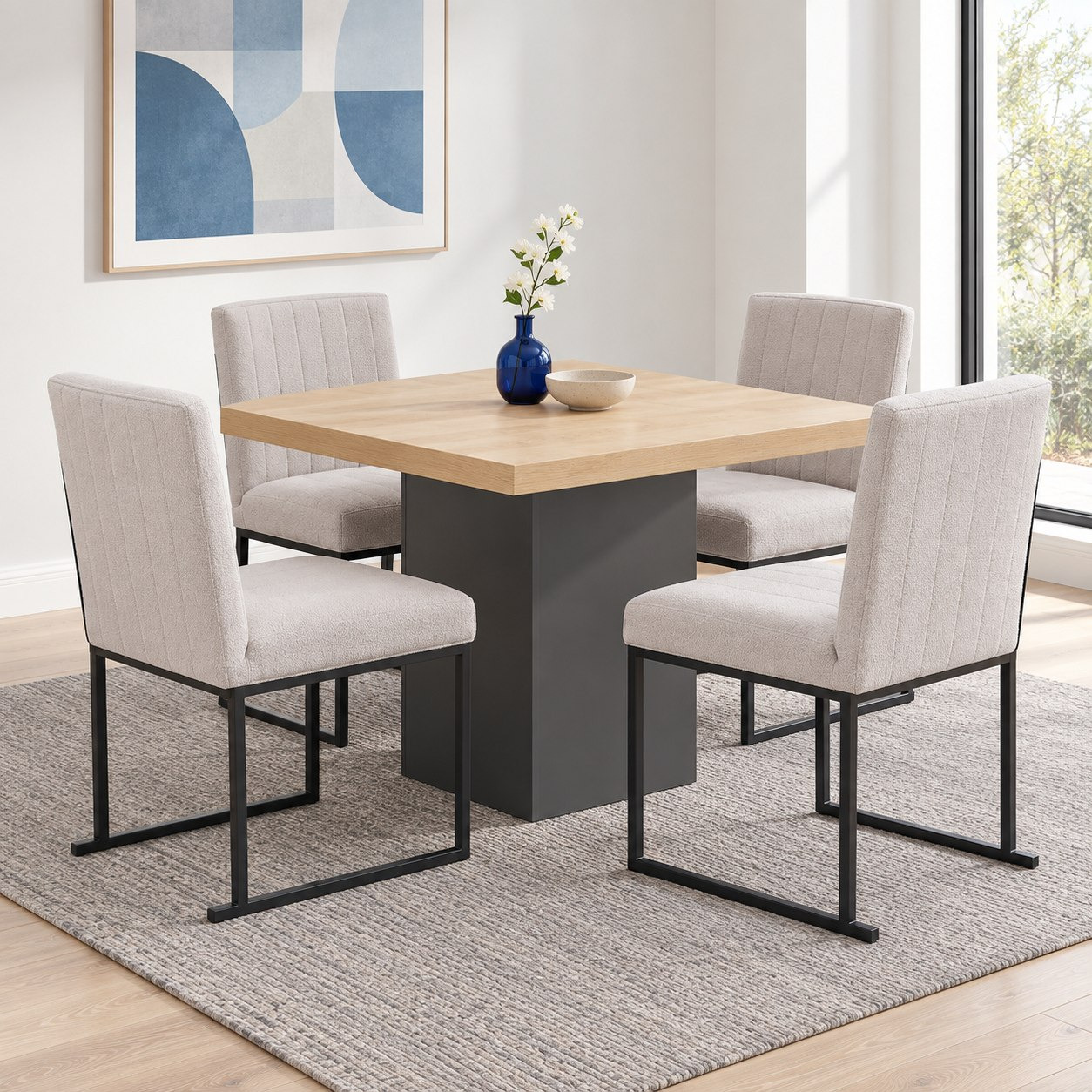 Winchester Iris 4-Seater Square Dining Set-hbxdiningroom-diningtablesandsets-diningsets-fourseater-image-1