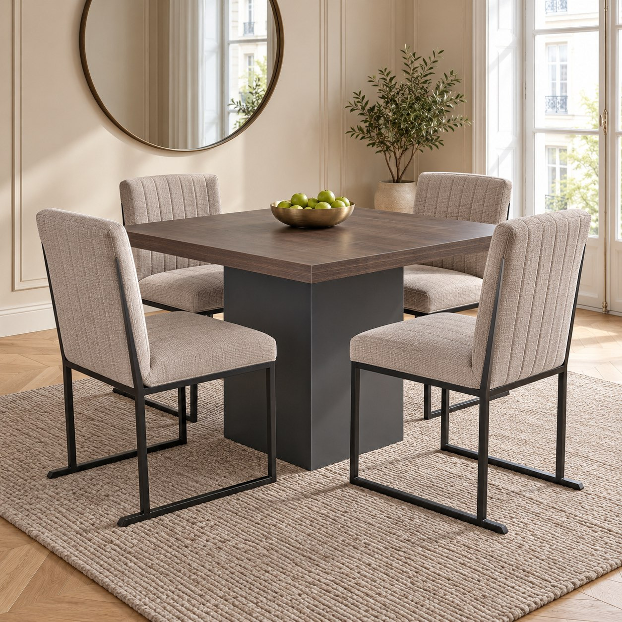 Winchester Iris 4-Seater Extra Large Square Dining Set-hbxdiningroom-diningtablesandsets-diningsets-fourseater-image-1