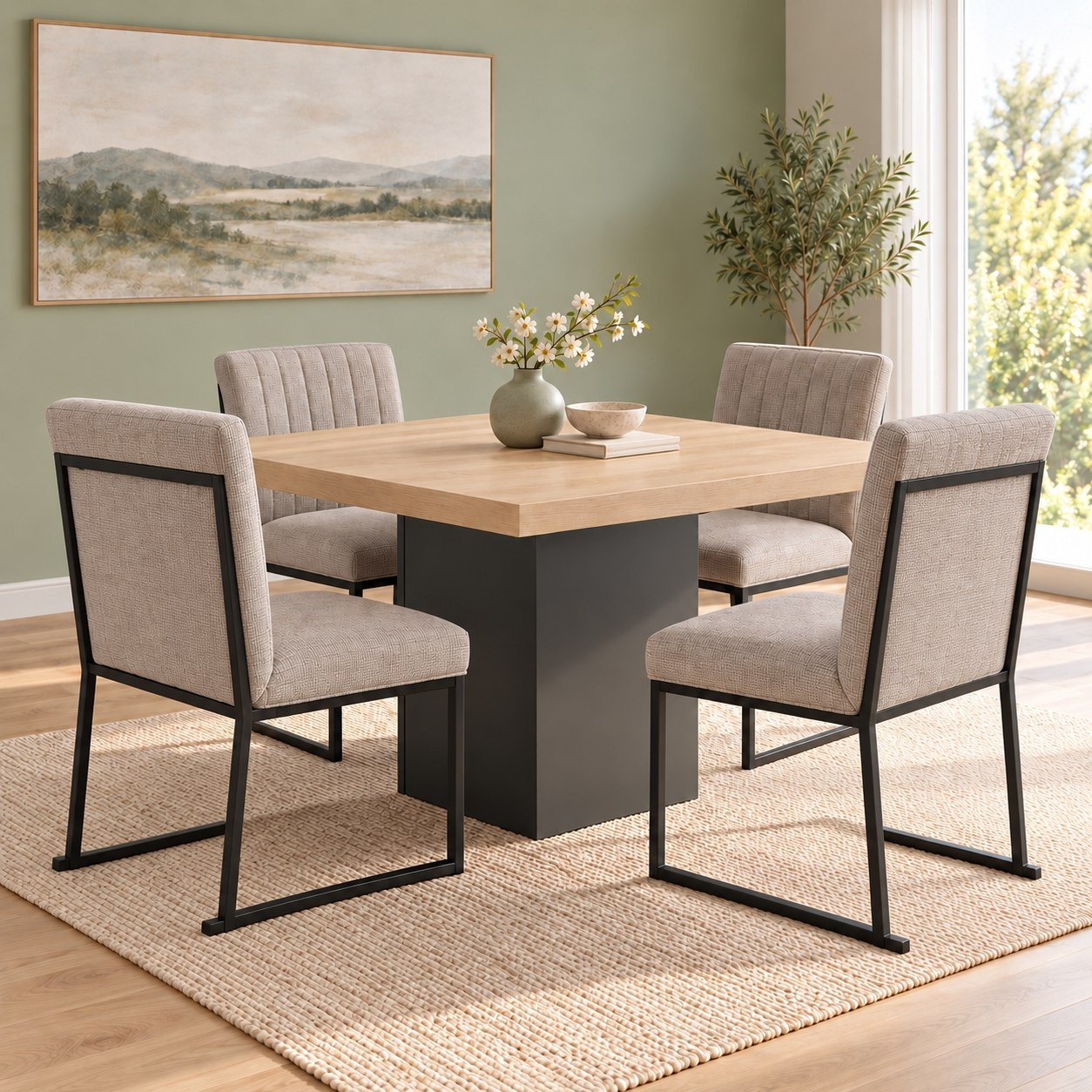 طقم سفرة مربعة لـ4 مقاعد من وينشستر آيريس-hbxdiningroom-diningtablesandsets-diningsets-fourseater-image-1