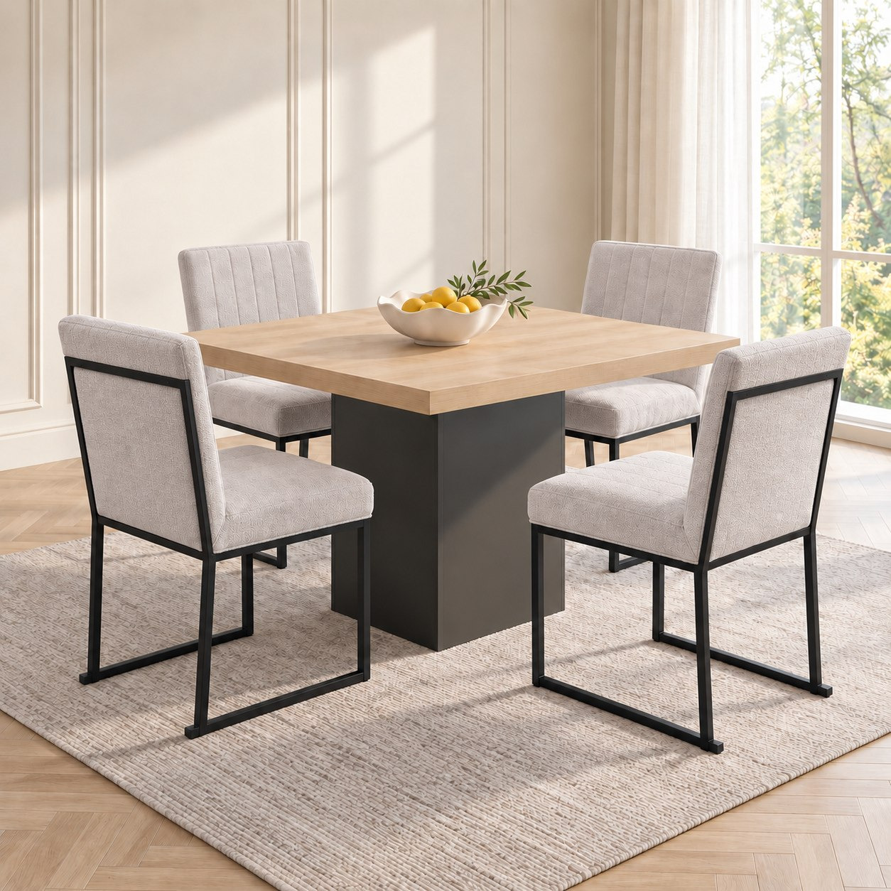Winchester Iris 4-Seater Extra Large Square Dining Set-hbxdiningroom-diningtablesandsets-diningsets-fourseater-image-1
