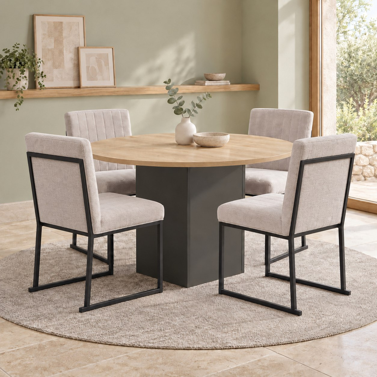 Winchester Iris 4-Seater Round Dining Set-hbxdiningroom-diningtablesandsets-diningsets-fourseater-image-1