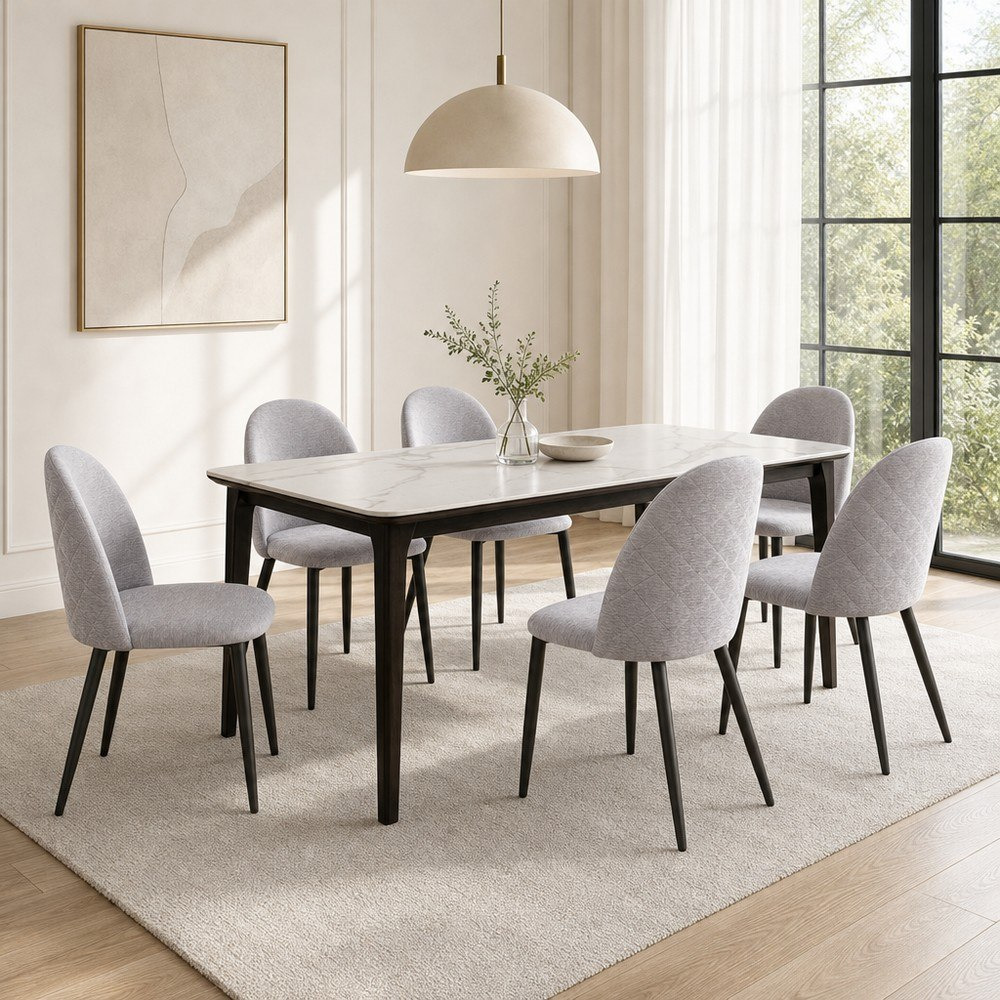 Valeria Welwick 6-Seater Sintered Stone Dining Set-hbxfurniture-diningtablesandsets-diningsets-sixseater-image-1