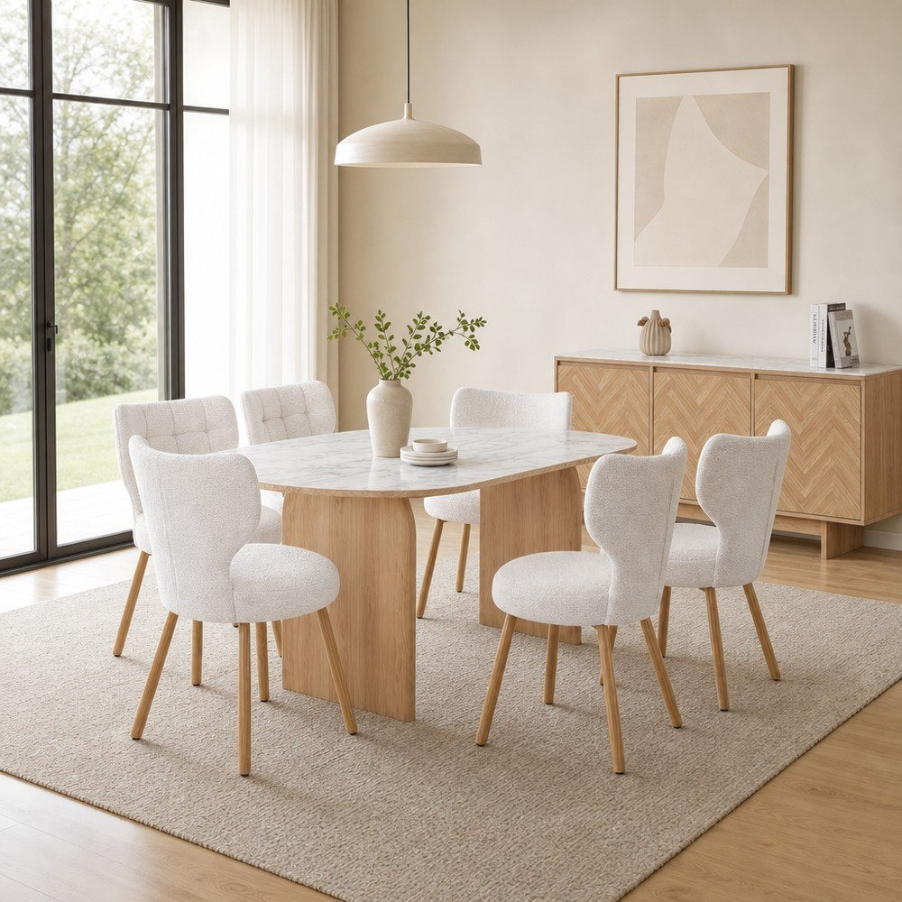 Hemisphere 6-Seater Sintered Stone Dining Set with Sideboard-hbxfurniture-diningtablesandsets-diningsets-sixseater-image-1
