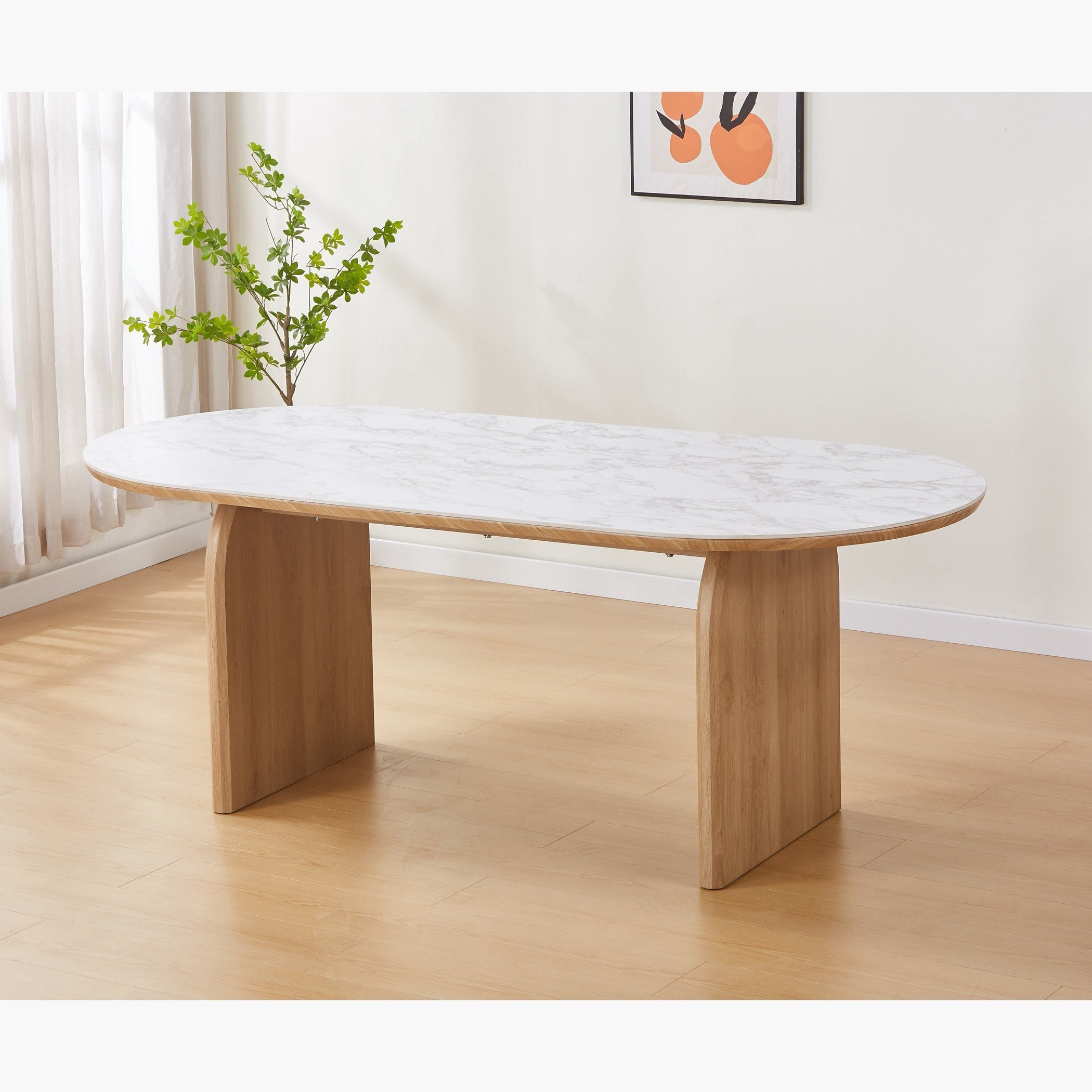 Hemisphere 6-Seater Sintered Stone Dining Set with Sideboard-hbxfurniture-diningtablesandsets-diningsets-sixseater-image-2