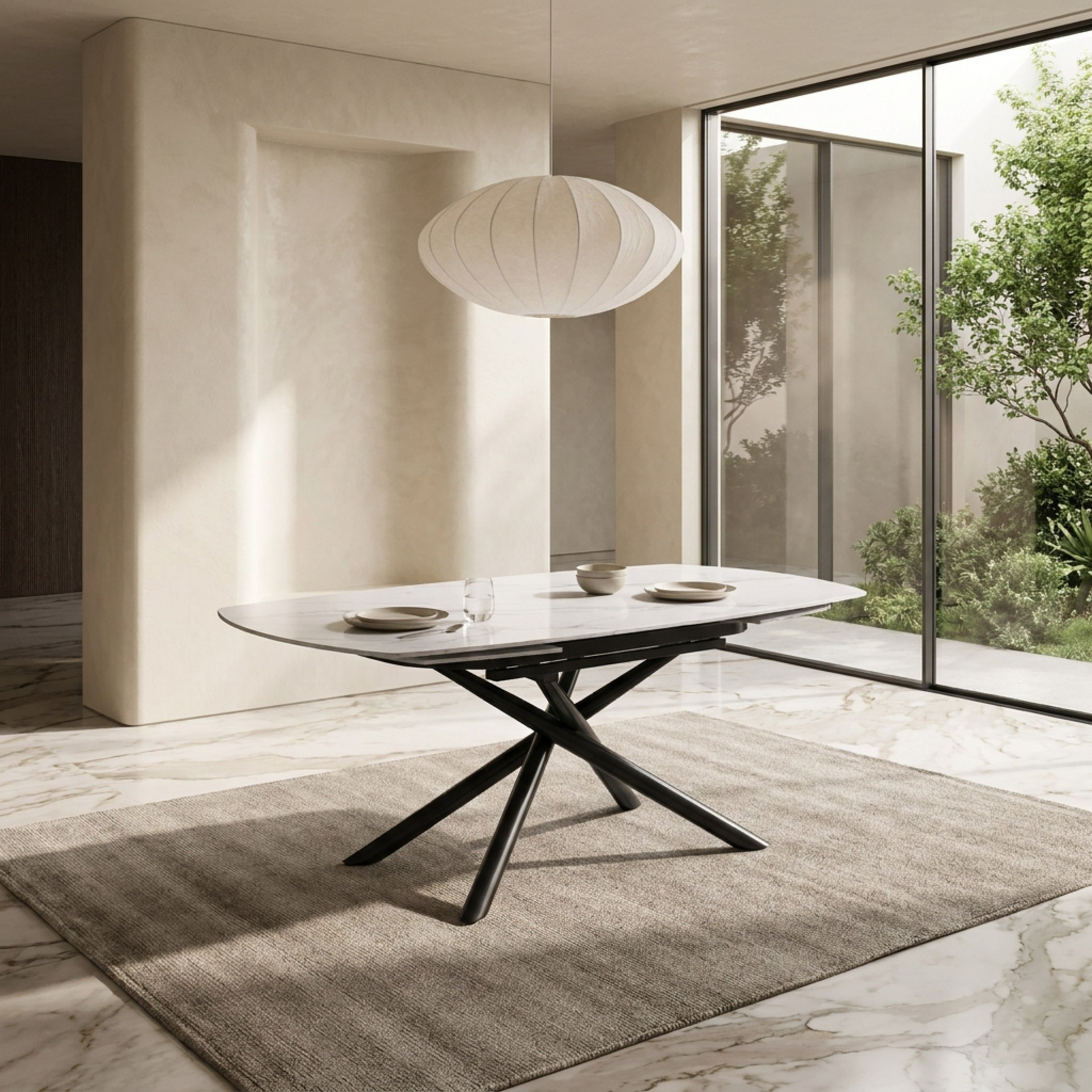 Mandy Roma Extendable 6-Seater Sintered Stone Dining Set with Marwell 1.5 Metre Sideboard-hbxfurniture-diningtablesandsets-diningsets-sixseater-image-2
