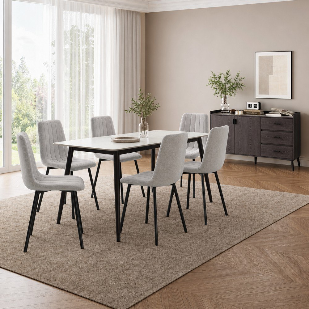 Roma 6-Seater XL Sintered Stone Dining Set with Marwell 1.5 Metre Sideboard-hbxfurniture-diningtablesandsets-diningsets-sixseater-image-1