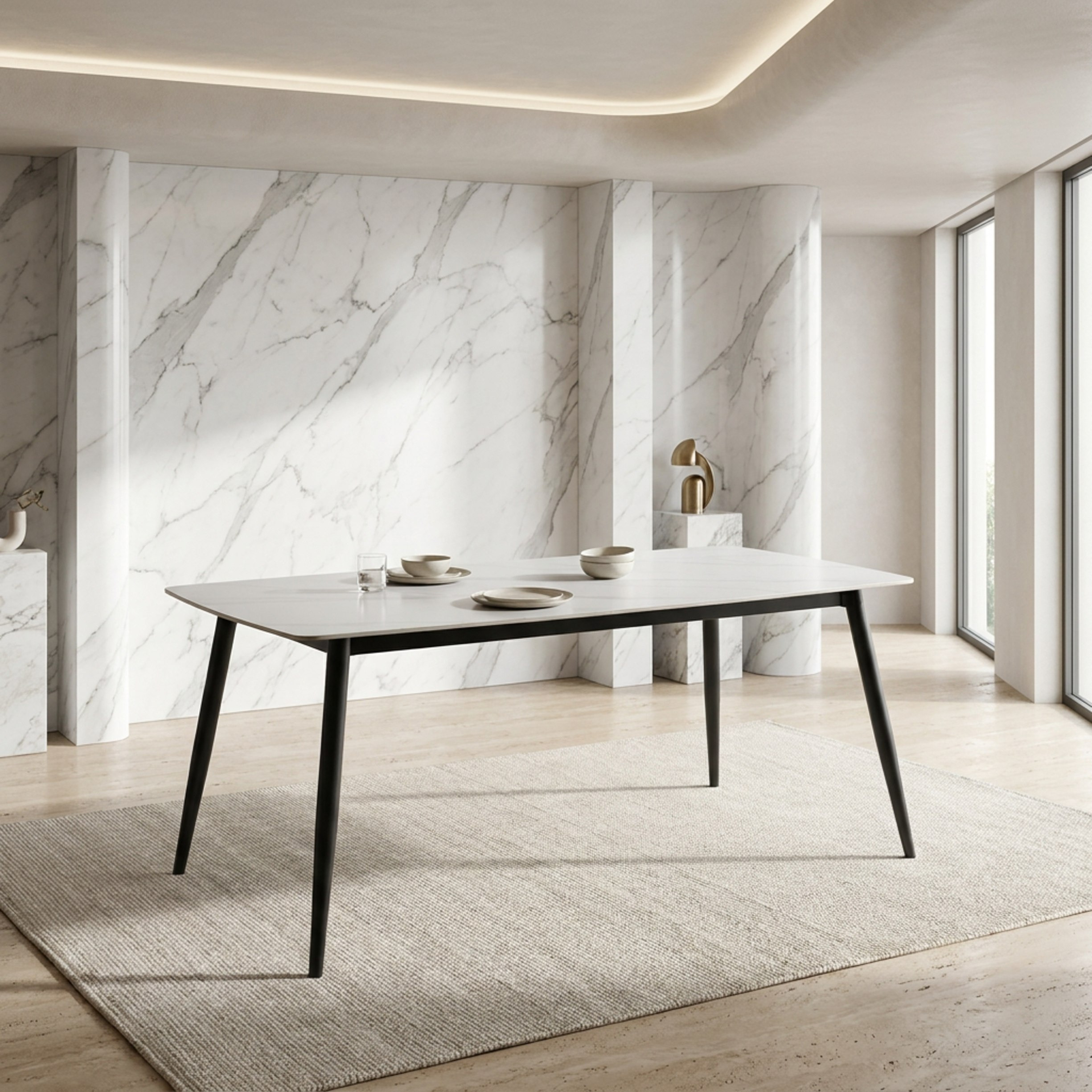 Roma 6-Seater XL Sintered Stone Dining Set with Marwell 1.5 Metre Sideboard-hbxfurniture-diningtablesandsets-diningsets-sixseater-image-2