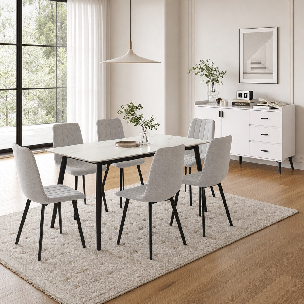 Roma XL 6-Seater Sintered Stone Dining Set with Marwell 1.5 Metre Sideboard-hbxfurniture-diningtablesandsets-diningsets-sixseater-image-1