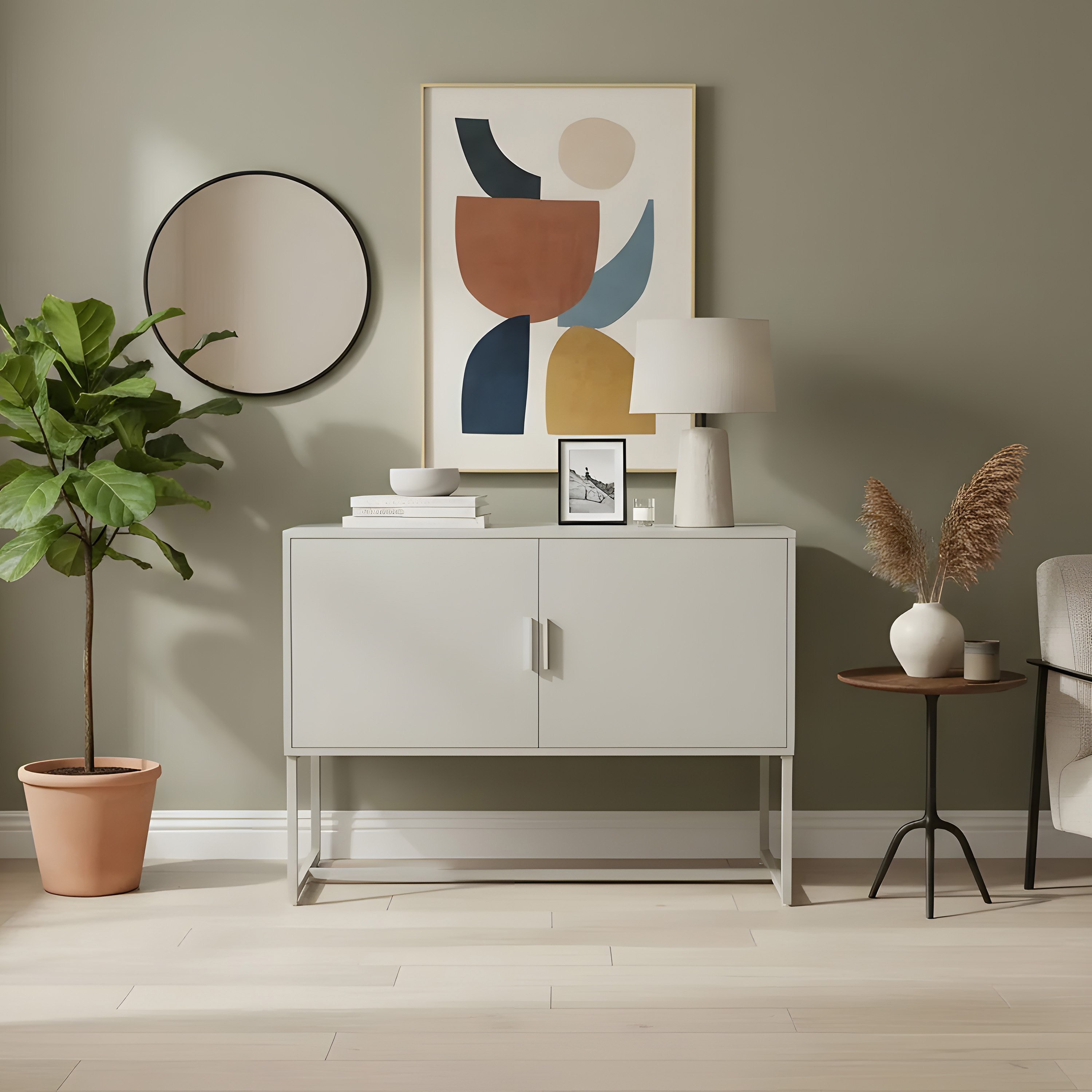 طقم طاولة طعام 6 مقاعد بسطح من الحجر الملبّد مع خزانة جانبية هارينغتون من تويستر-hbxfurniture-diningtablesandsets-diningsets-sixseater-image-8