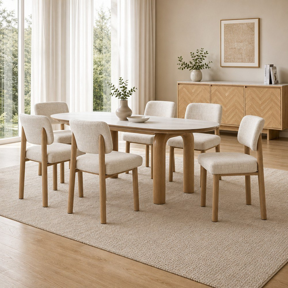 طقم سفرة دينا 6 مقاعد مع بوفيه راقي-hbxfurniture-diningtablesandsets-diningsets-sixseater-image-1