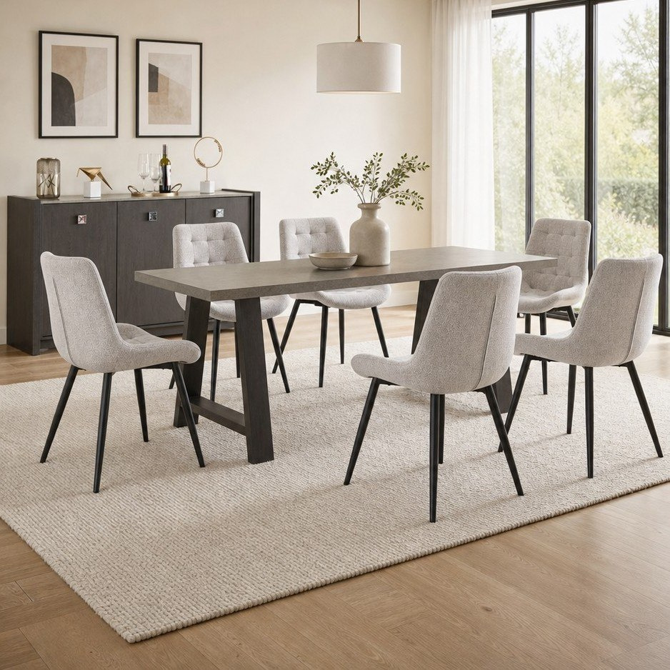 طقم طاولة طعام مونتانا 6 مقاعد مع خزانة جانبية من كامبريدج-hbxfurniture-diningtablesandsets-diningsets-sixseater-image-1