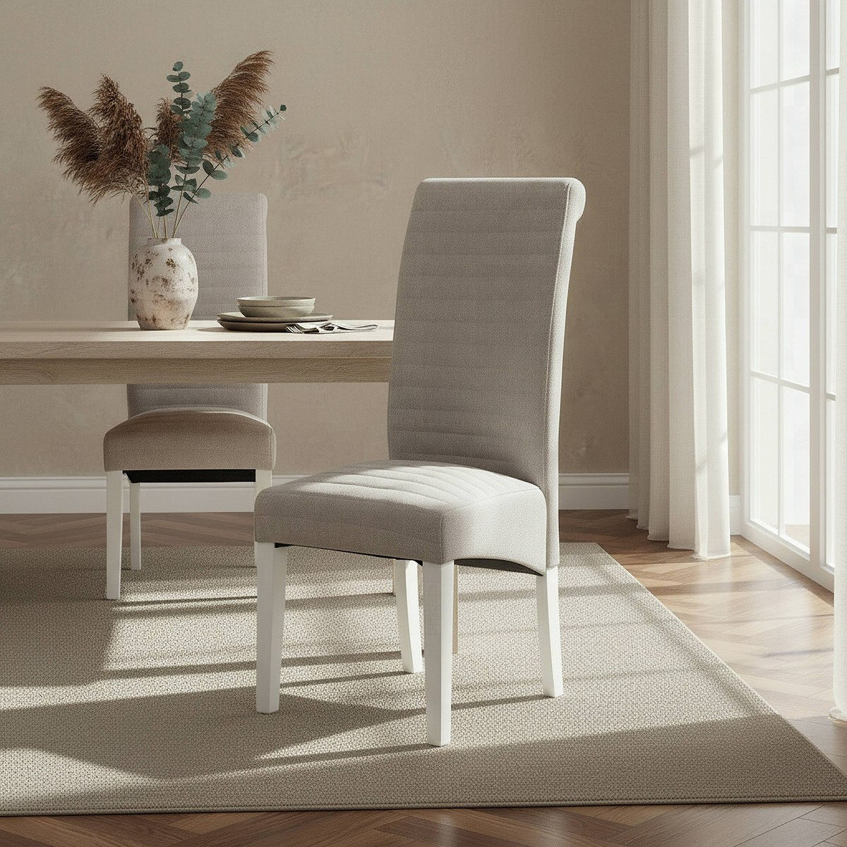 طقم طاولة سفرة لـ6 مقاعد مع خزانة جانبية من أنجيليك-hbxfurniture-diningtablesandsets-diningsets-sixseater-image-8