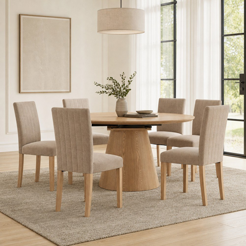 طقم طاولة سفرة قابلة للتمديد لـ6 مقاعد من أفيانا بالي-hbxfurniture-diningtablesandsets-diningsets-sixseater-image-1