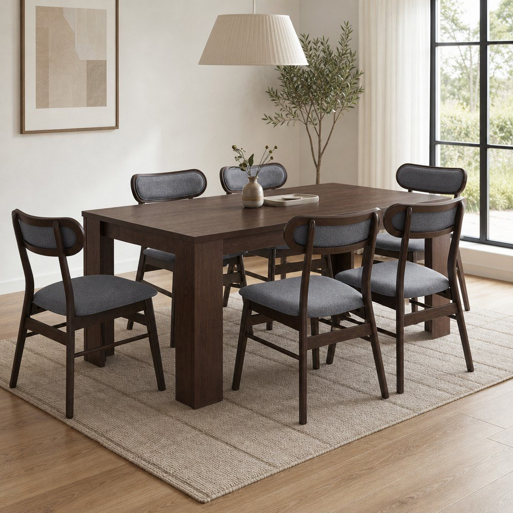 Riccardo Nordi 6-Seater Dining Set-hbxfurniture-diningtablesandsets-diningsets-sixseater-image-1