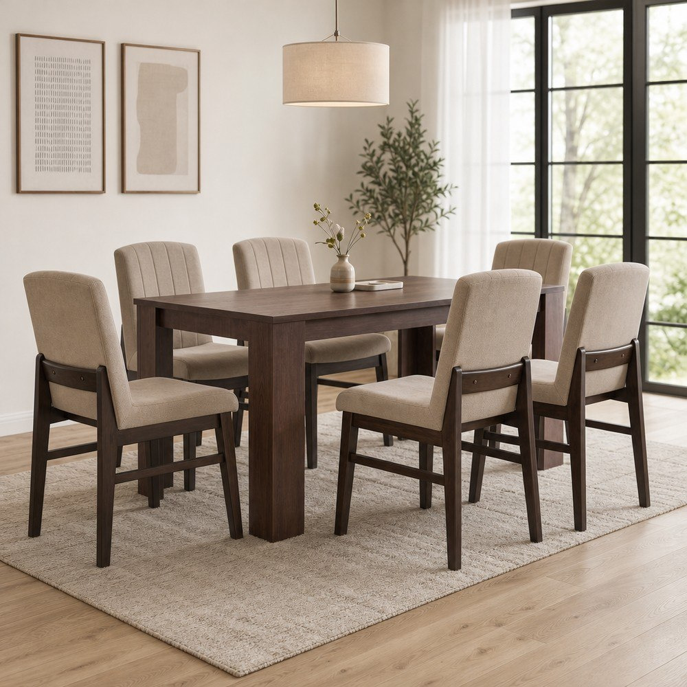 Riccardo Caspian 6-Seater Dining Set-hbxfurniture-diningtablesandsets-diningsets-sixseater-image-1
