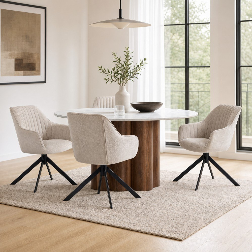 طقم طاولة سفرة بسطح رخامي لـ 4 مقاعد من فيلاسكو وينشستر-hbxdiningroom-diningtablesandsets-diningsets-fourseater-image-1