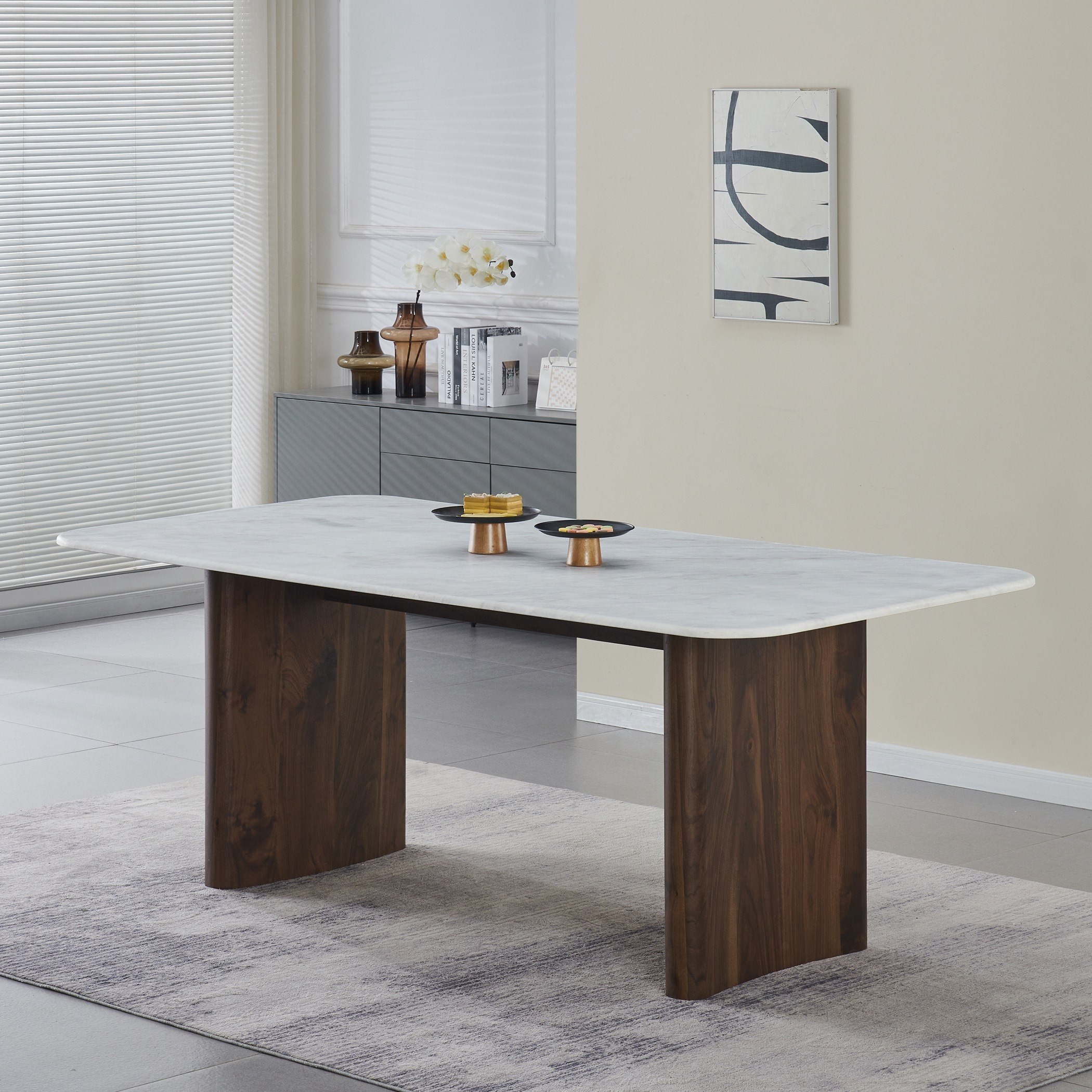 طقم طاولة سفرة بسطح رخامي لـ6 مقاعد من فيلاسكو وينشستر-hbxfurniture-diningtablesandsets-diningsets-sixseater-image-2