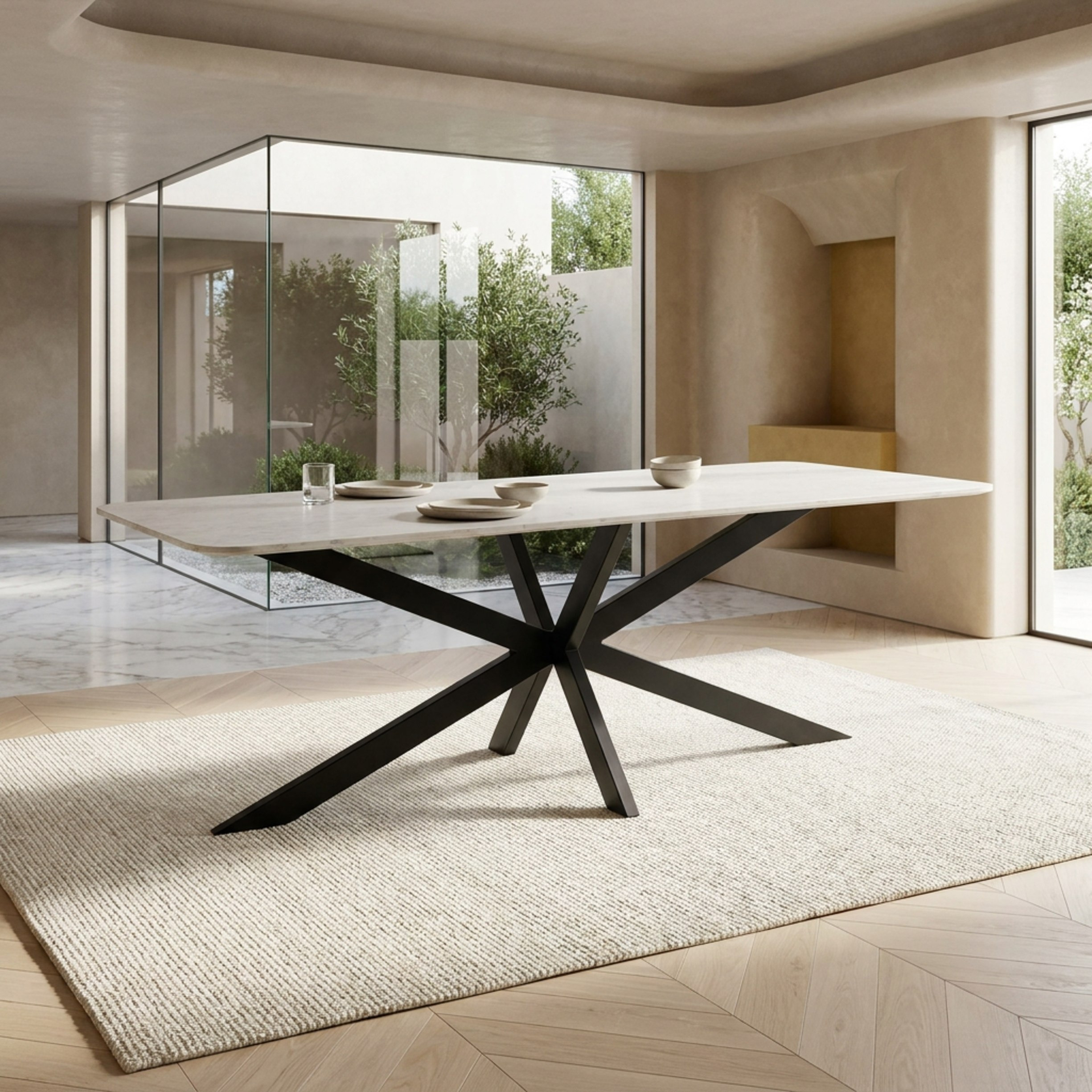 طقم طاولة سفرة بسطح من رخام طبيعي لـ8 مقاعد من بول وينشستر-hbxfurniture-diningtablesandsets-diningsets-eightseater-image-2