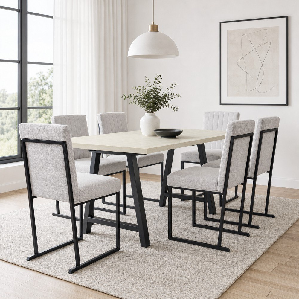 Iris 6-Seater A-Leg Dining Set-hbxfurniture-diningtablesandsets-diningsets-sixseater-image-1