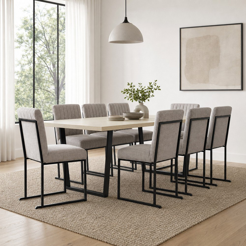 Iris 8-Seater U-Leg Dining Set-hbxfurniture-diningtablesandsets-diningsets-eightseater-image-1
