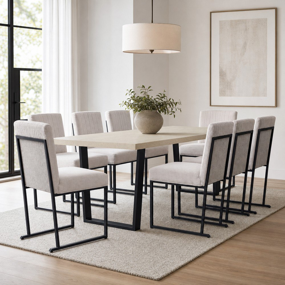 Iris 8-Seater U-Leg Dining Set-hbxfurniture-diningtablesandsets-diningsets-eightseater-image-1