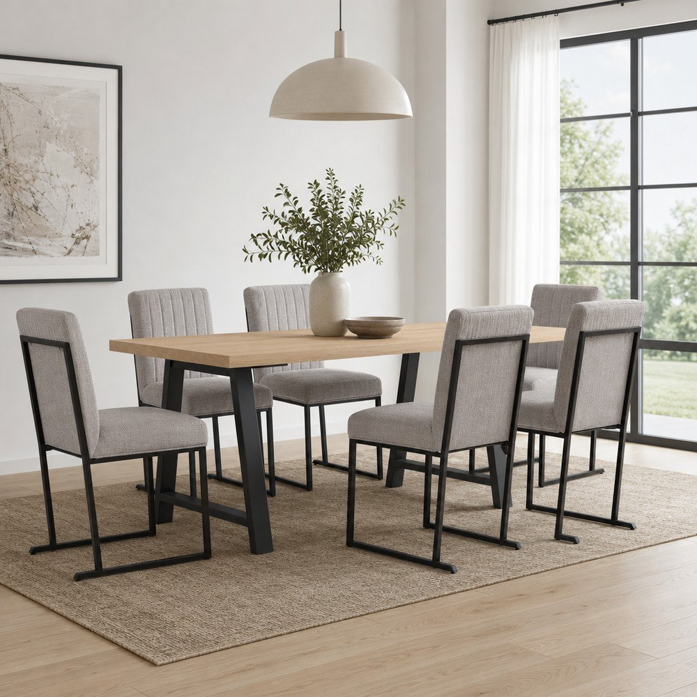 Iris 6-Seater A-Leg Dining Set-hbxfurniture-diningtablesandsets-diningsets-sixseater-image-1
