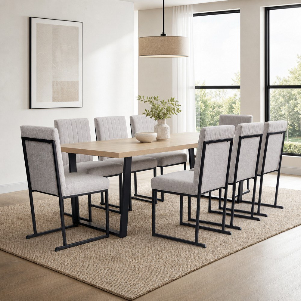Iris 8-Seater U-Leg Dining Set-hbxfurniture-diningtablesandsets-diningsets-eightseater-image-1