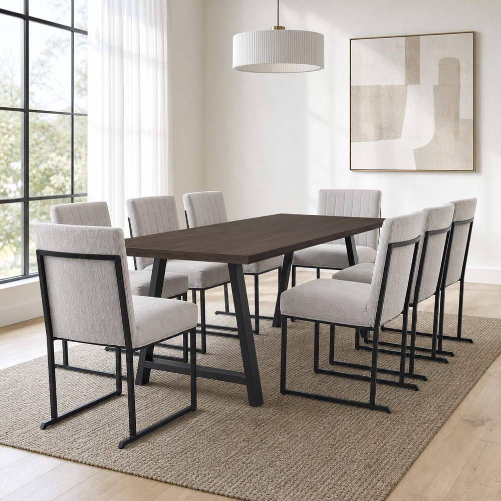 طقم سفرة 8 مقاعد بأرجل على شكل A من آيريس-hbxfurniture-diningtablesandsets-diningsets-eightseater-image-1
