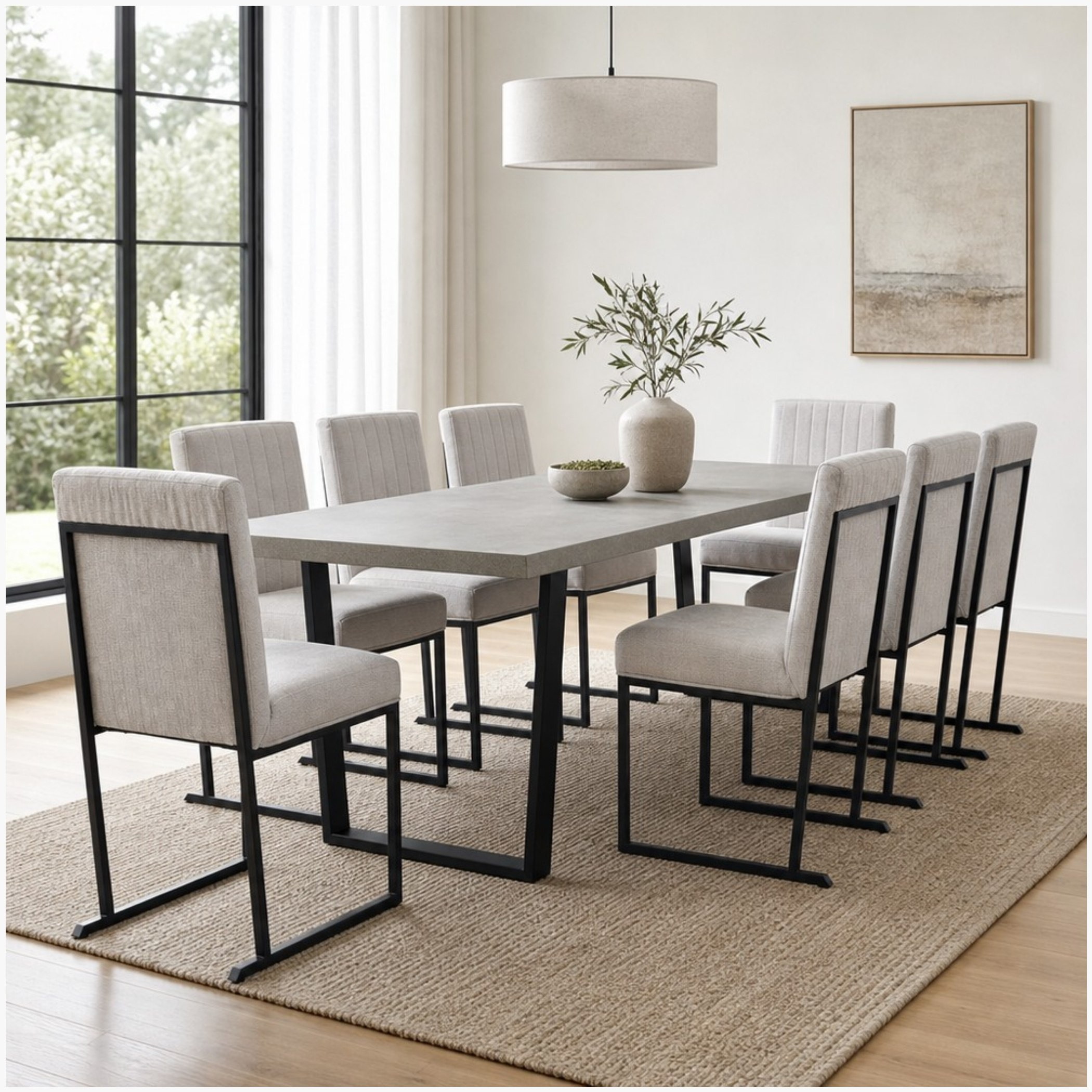 Iris 8-Seater U-Leg Dining Set-hbxfurniture-diningtablesandsets-diningsets-eightseater-image-1