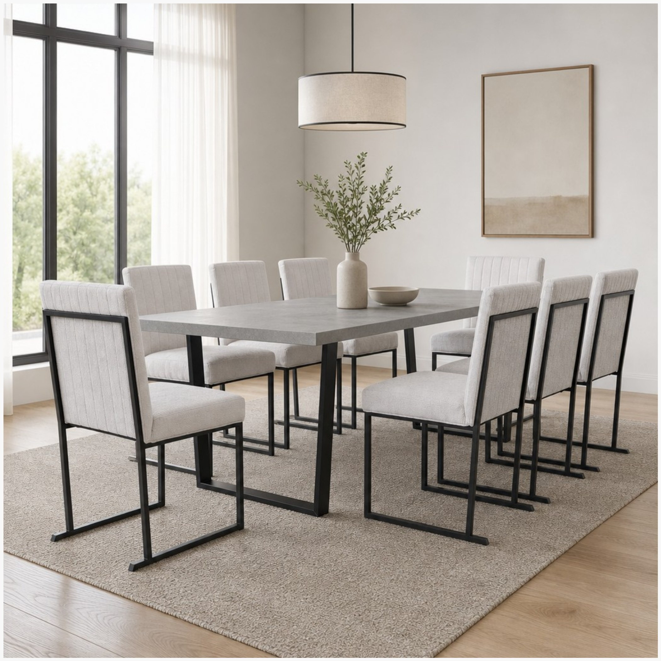 Iris 8-Seater U-Leg Dining Set-hbxfurniture-diningtablesandsets-diningsets-eightseater-image-1