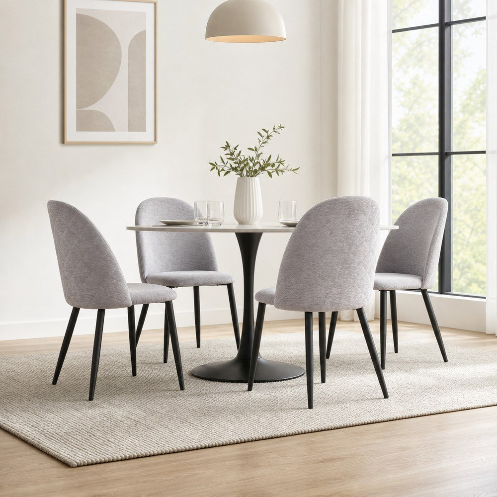 طقم سفرة 4 مقاعد بسطح مستدير من الحجر الملبد ويلويك من إلفيس-hbxdiningroom-diningtablesandsets-diningsets-fourseater-image-1