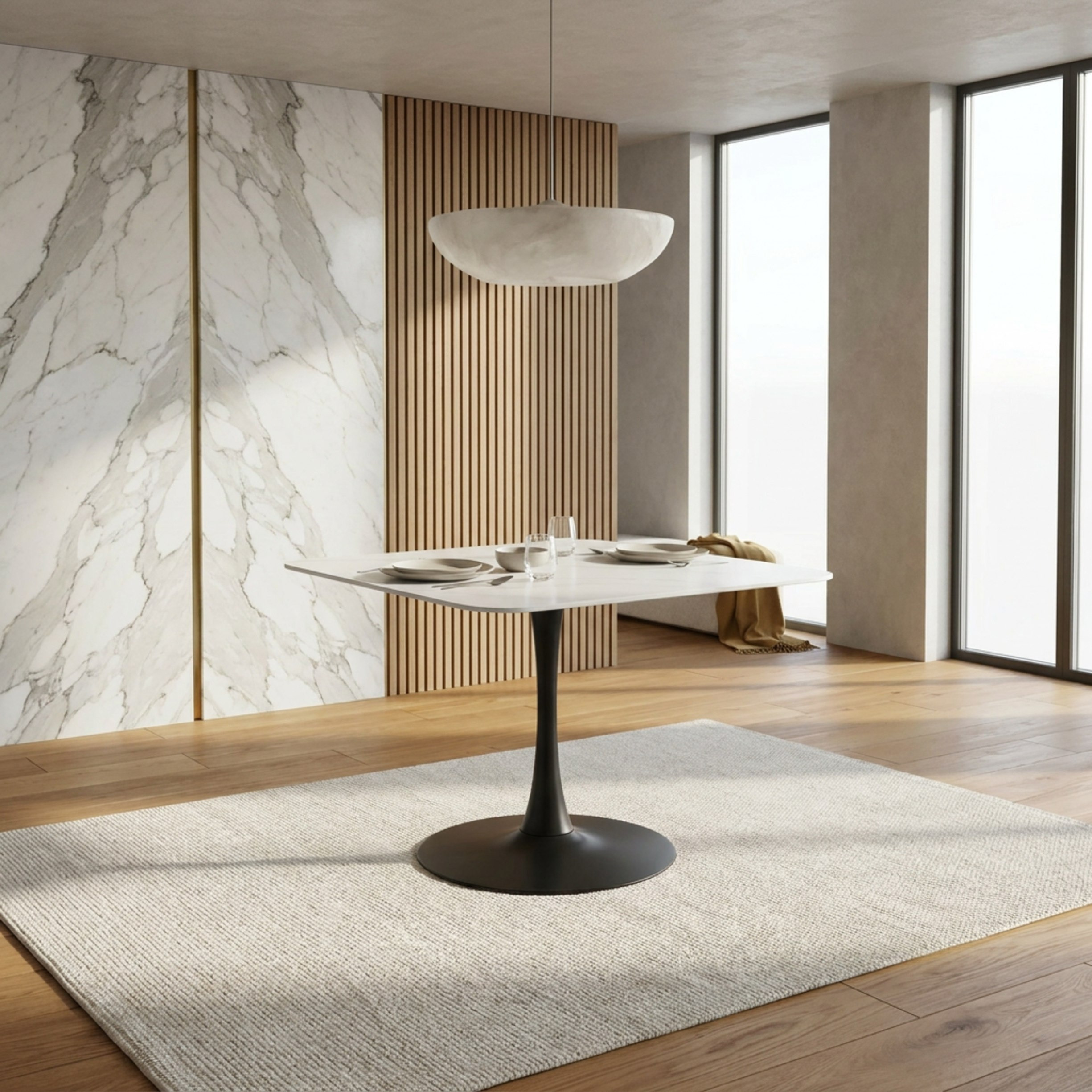 طقم سفرة 4 مقاعد بسطح مستدير من الحجر الملبد ويلويك من إلفيس-hbxdiningroom-diningtablesandsets-diningsets-fourseater-image-2