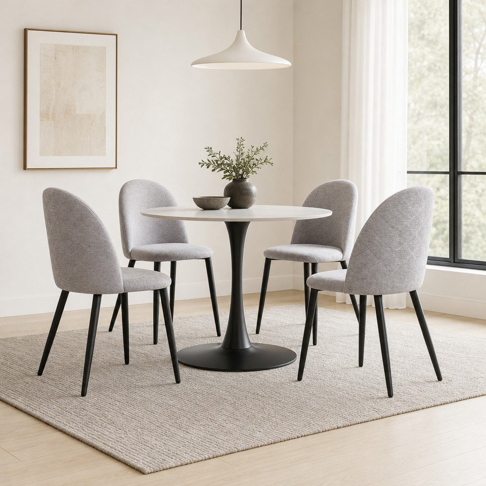 Elvis Welwick 4-Seater Round Sintered Stone Dining Set-hbxdiningroom-diningtablesandsets-diningsets-fourseater-image-1