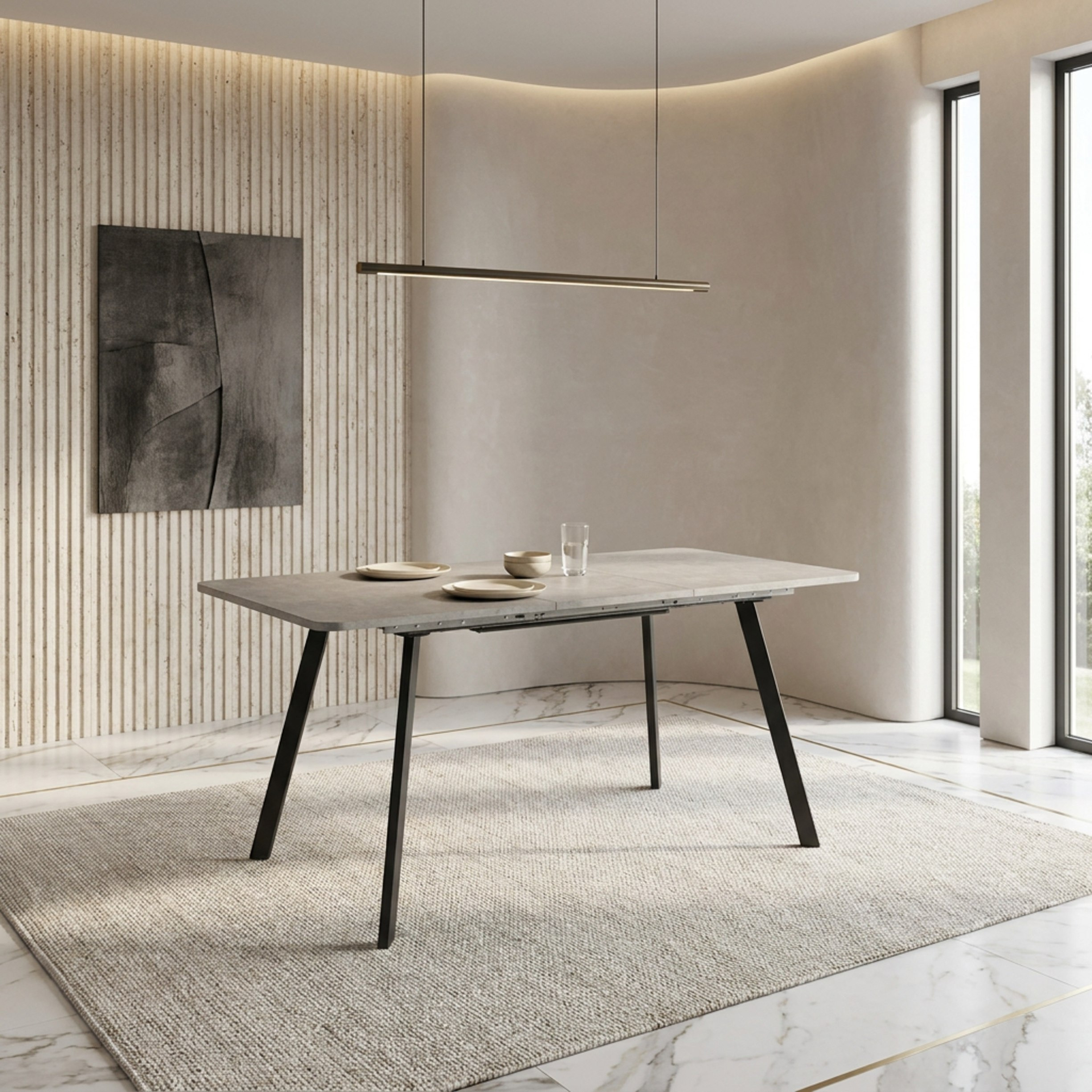 Tory Urban Welwick 6-Seater Extendable Dining Set-hbxfurniture-diningtablesandsets-diningsets-sixseater-image-2