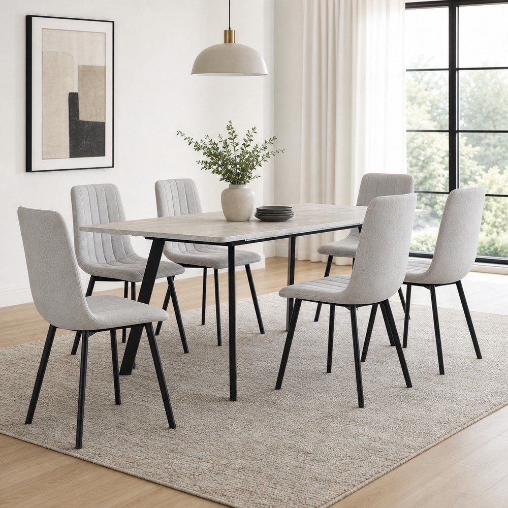 طقم سفرة 6 مقاعد قابل للتمدد من توري أوربان روما-hbxfurniture-diningtablesandsets-diningsets-sixseater-image-1