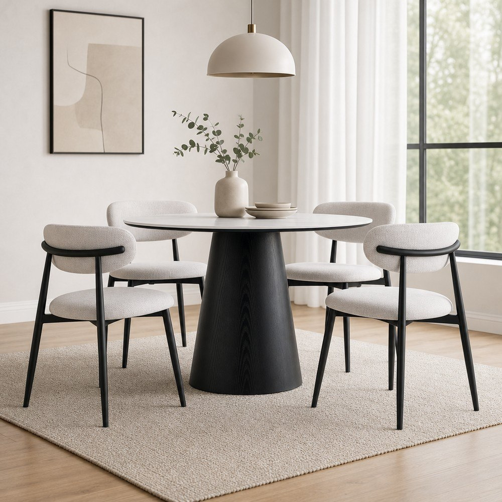 Gerald 4-Seater Round Sintered Stone Dining Set-hbxdiningroom-diningtablesandsets-diningsets-fourseater-image-1