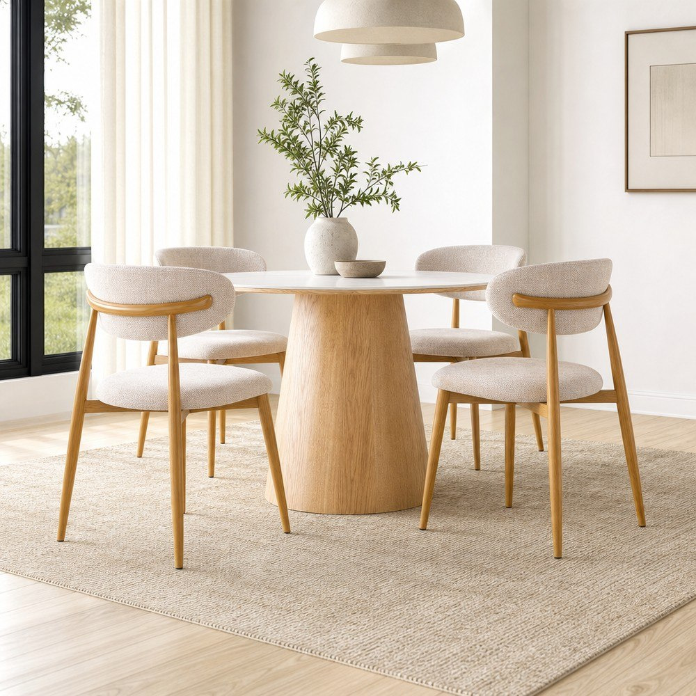 Gerald 4-Seater Round Sintered Stone Dining Set-hbxdiningroom-diningtablesandsets-diningsets-fourseater-image-1