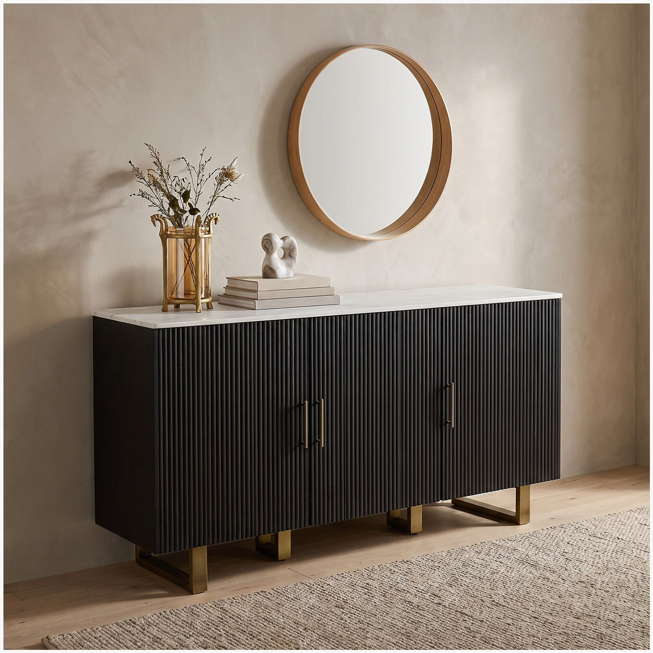 Cavon Fabio Wells 8-Seater Genuine Marble Top Dining Set with Sideboard-hbxfurniture-diningtablesandsets-diningsets-eightseater-image-3