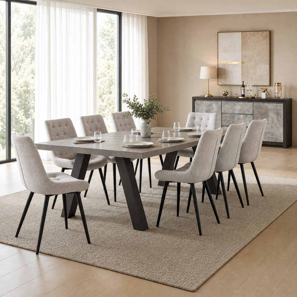 طقم غرفة طعام مانهاتن 8 مقاعد مع بوفيه راقي-hbxfurniture-diningtablesandsets-diningsets-eightseater-image-1