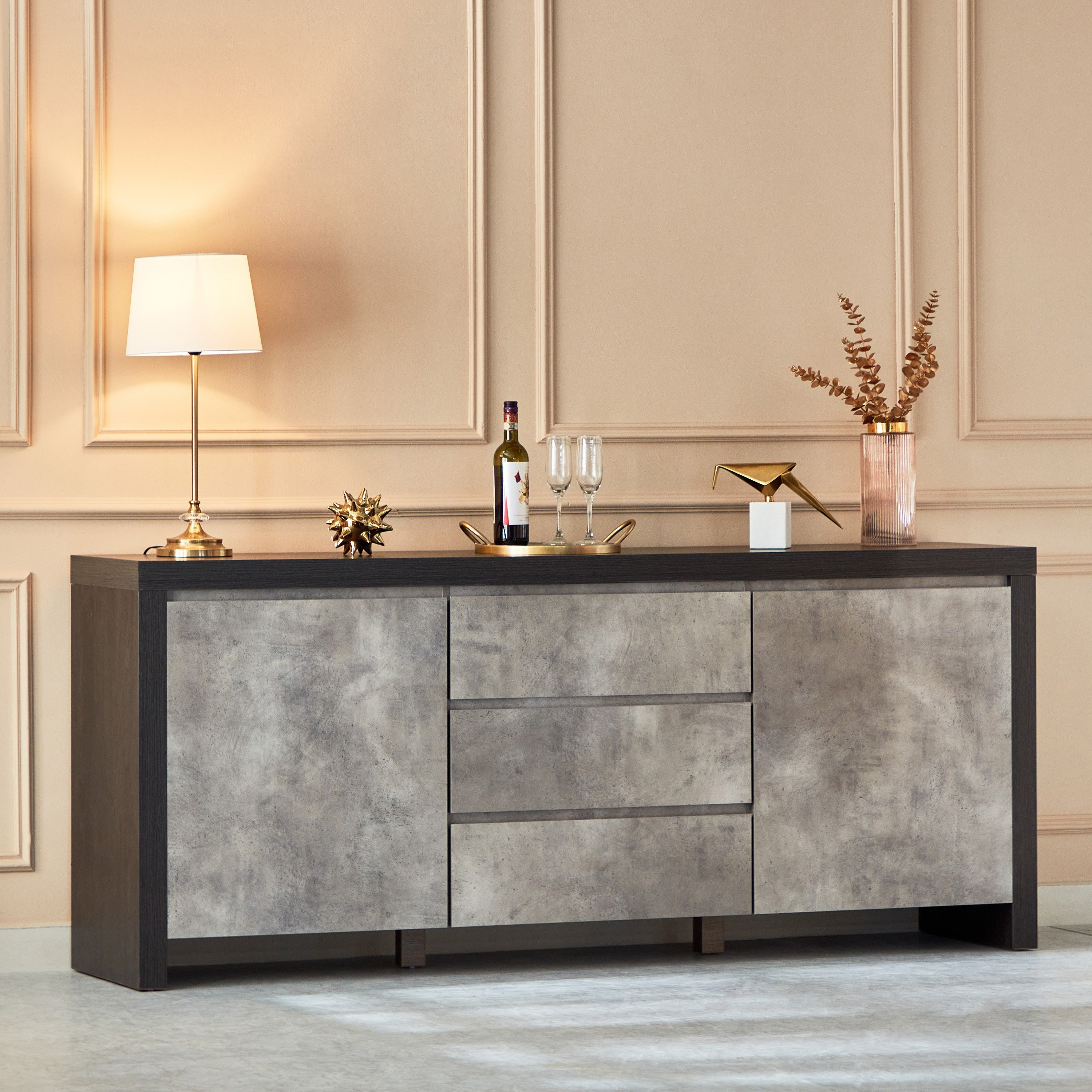 طقم غرفة طعام مانهاتن 8 مقاعد مع بوفيه راقي-hbxfurniture-diningtablesandsets-diningsets-eightseater-image-18