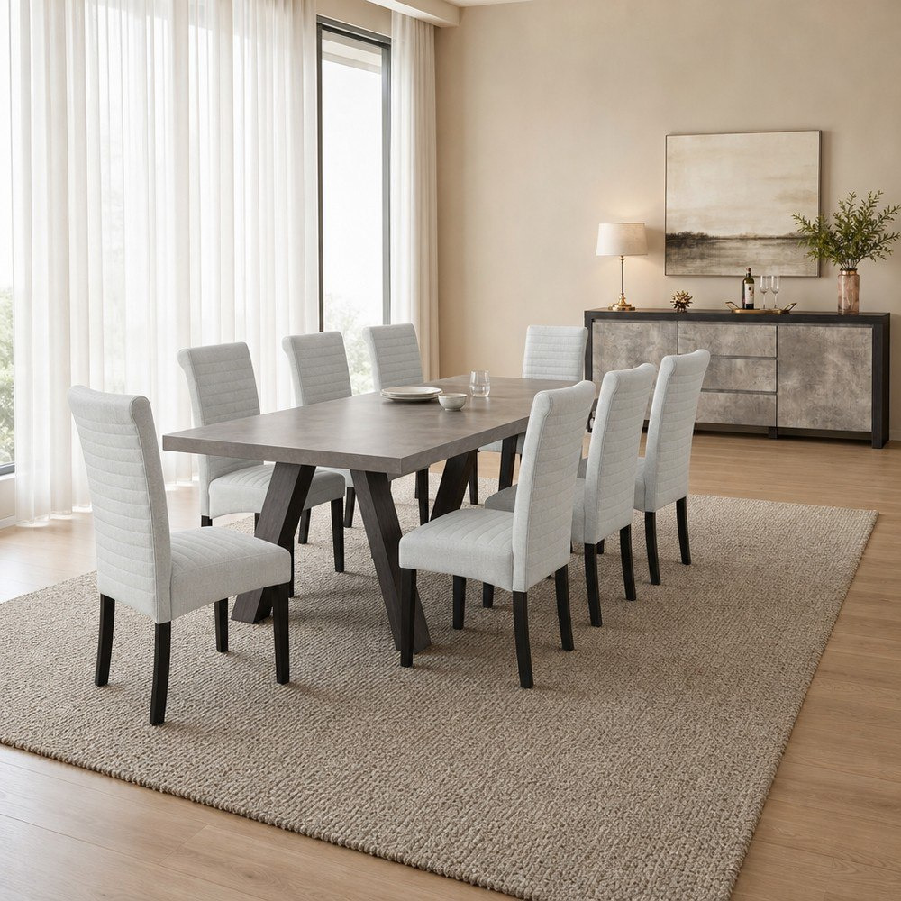 Manhattan Angelic 8-Seater Dining Set with Sideboard-hbxfurniture-diningtablesandsets-diningsets-eightseater-image-1