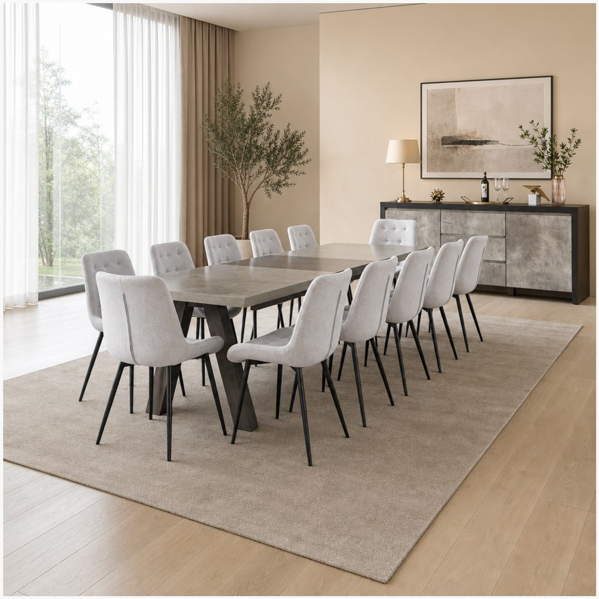 طقم سفرة 12 مقعد مع خزانة جانبية من مانهاتن مونتانا-hbxdiningroom-diningtablesandsets-diningsets-twelveseater-image-27