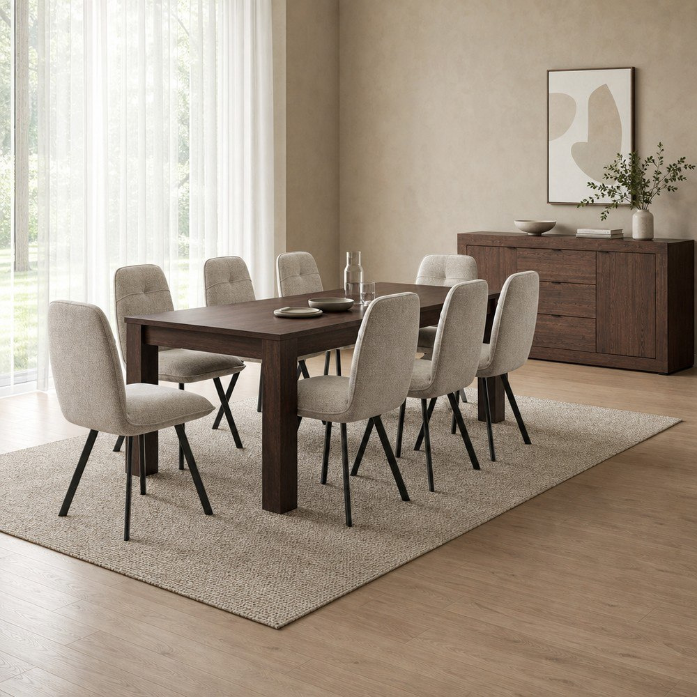 Riccardo Basil 8-Seater Dining Set with Sideboard-hbxfurniture-diningtablesandsets-diningsets-eightseater-image-1