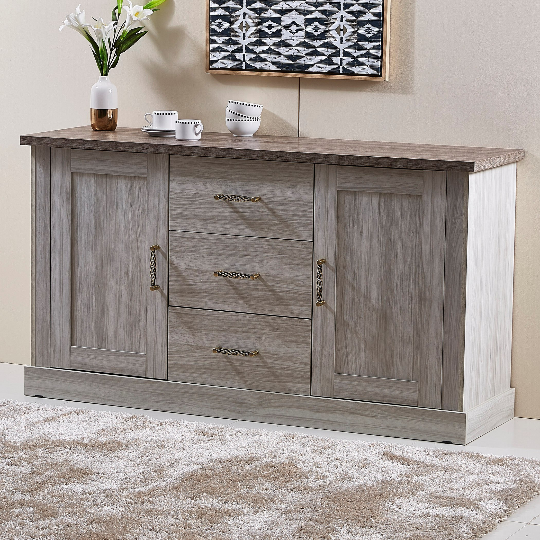 طقم سفرة 8 مقاعد مع خزانة جانبية من أنجيليك-hbxfurniture-diningtablesandsets-diningsets-eightseater-image-13